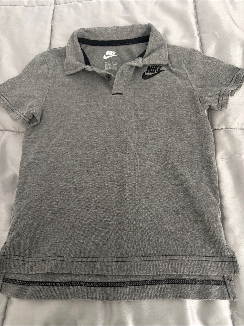 Nike Gray Short Sleeve Polo for Kids with Logo